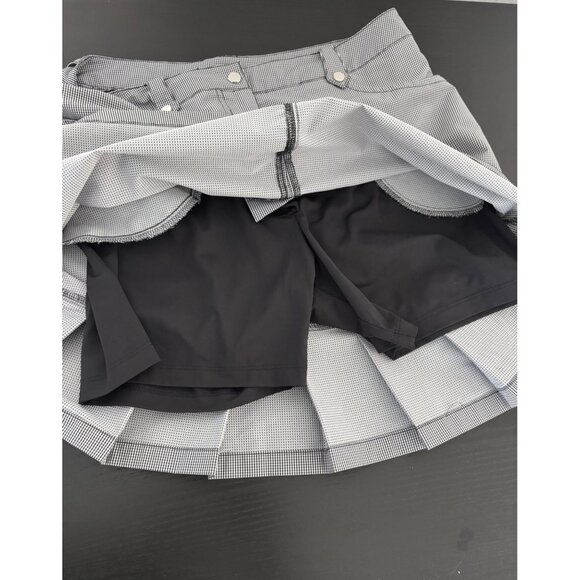 IBKÜL Golf Skort 8 Gingham Check Pleated Hem UPF 50 Activewear Tenniscore Preppy - Picture 10 of 13